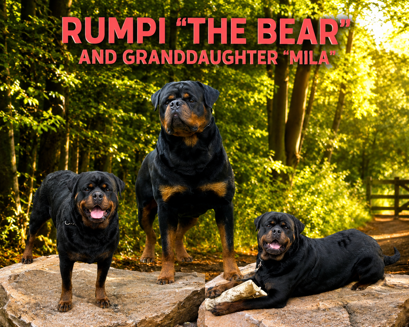Rumpi "The Bear" and granddaughter Mila — Crosspoint Rottweilers